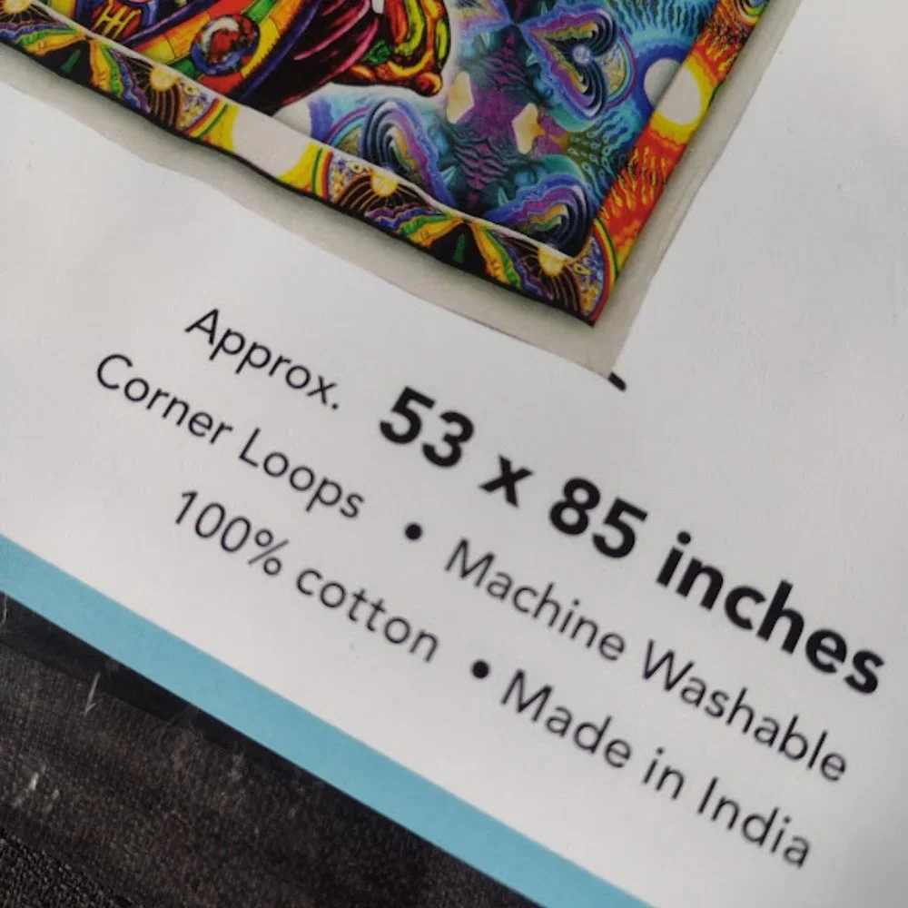 NWT Healing Fractal Wall Tapestry 53x85 Artwork by Chris Dyer 781003 Wall Decor